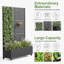 Boîte à fleurs d'extérieur individuelle en métal rectangulaire avec treillis pour plantes grimpantes