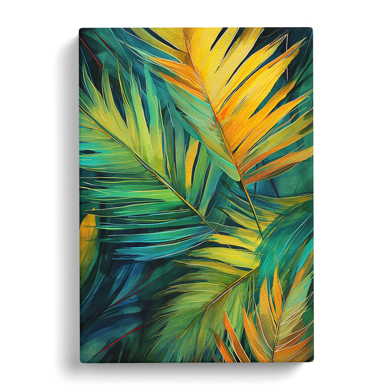 Palm Leaf Modern No.2 - Wrapped Canvas, 60cm H x 40cm W x 3cm D