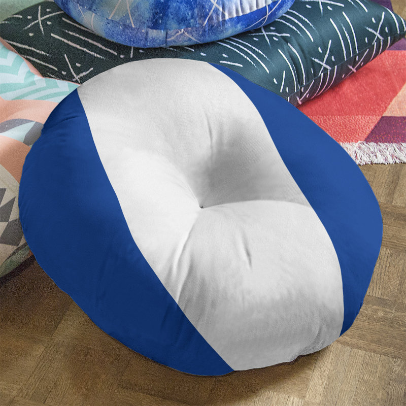 Coussin de sol touffeté arizona, 26 po x 26 po, Home Blue/White