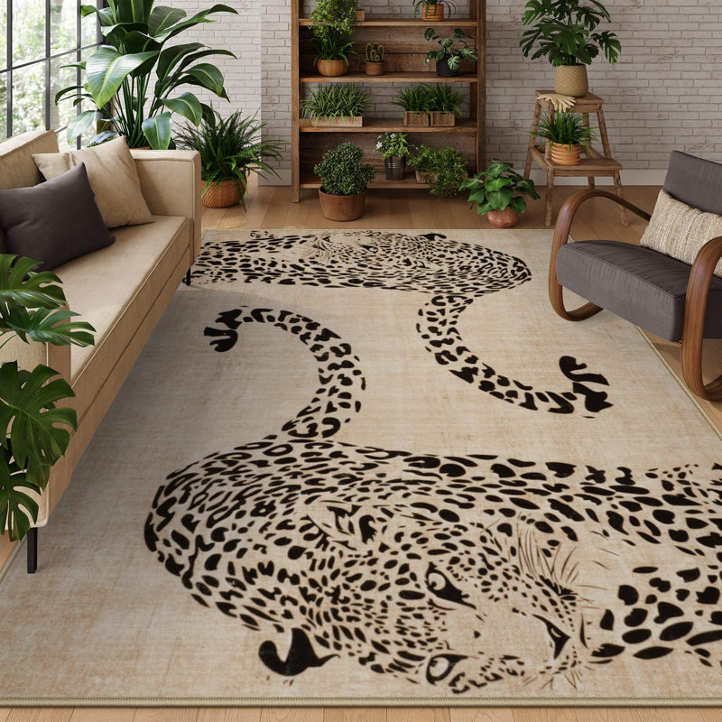 Tapis moderne pour salle de jeux pour enfants lavable et résistant aux taches, Rectangulaire 8 pi x 10 pi