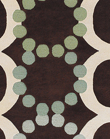 Avalisa Brown/White Area Rug, Round 7'9", Blue/Brown/Cream/Green