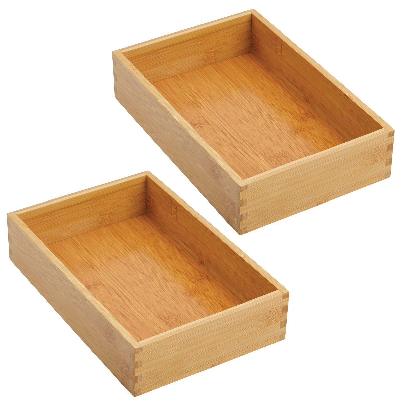 mDesign Stackable Wooden Bamboo Drawer Organizer Tray | Wayfair