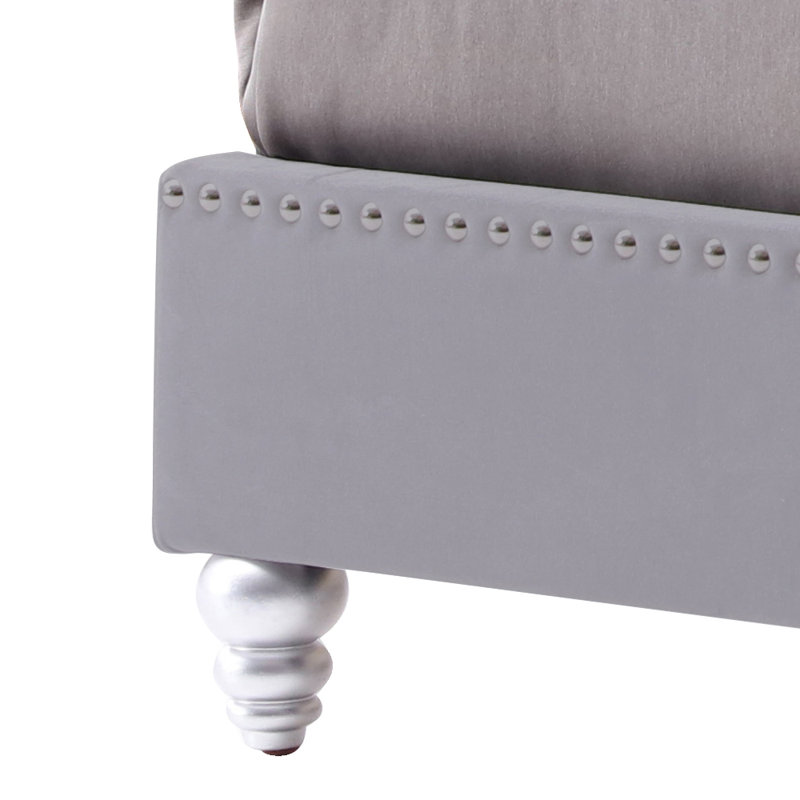 Maxx Queen Box Spring Bed, Gray, Gray, Queen