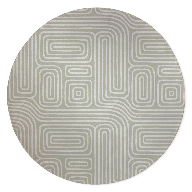 Timeless Walk Non-Slip Outdoor Rug, Round 5'