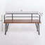Banc industriel industriel en bois d'acacia et en métal