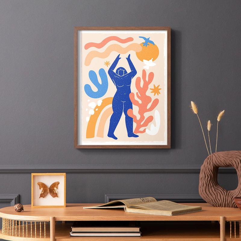 Matisse CCCLX Framed Print - Solid Wood, 28" H x 22" W, Brown
