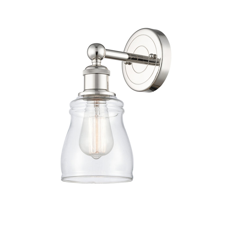 Cascades Armed Sconce, Clear, Polished Nickel