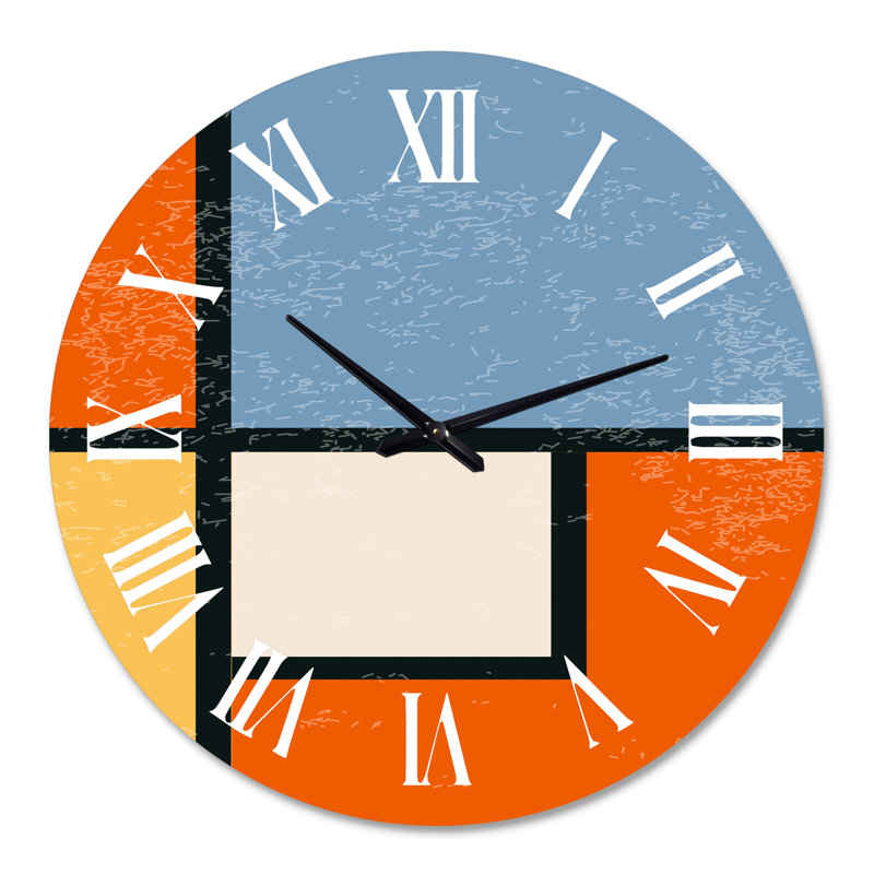Minimal Compostions géométriques de formes élémentaires XXIX - Horloge murale moderne, Médium