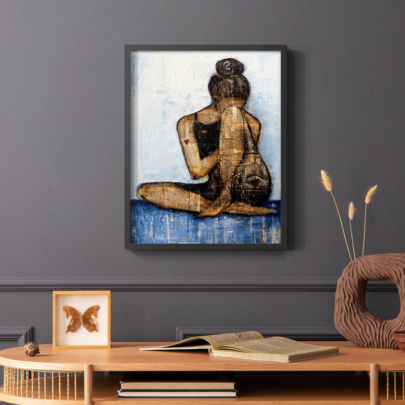 «Don't Break My Heart», reproduction encadrée - bois massif, Noir, H 10 po x l 8 po