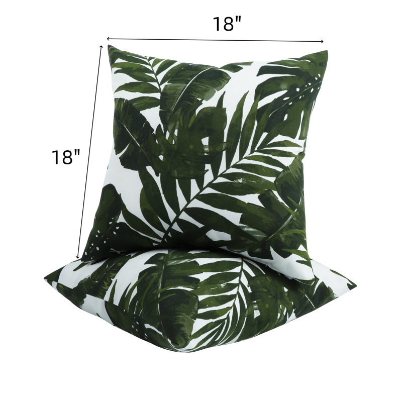 2 Pack Outdoor Throw Pillows, Green