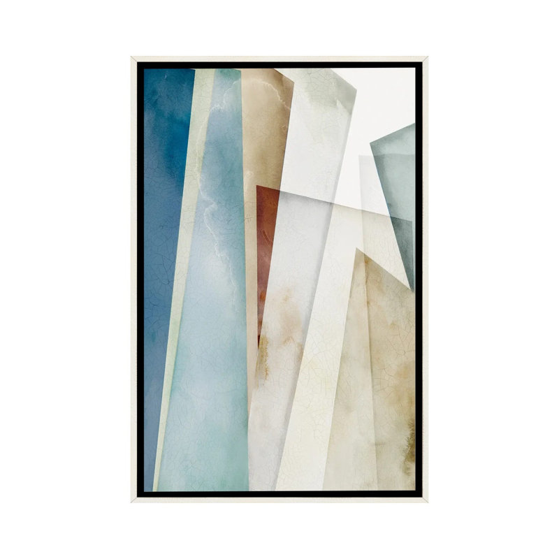 «Crystal Clear Horizons I», reproduction d'art sur toile encadrée, 48" x 32", Framed Canvas, Distressed White