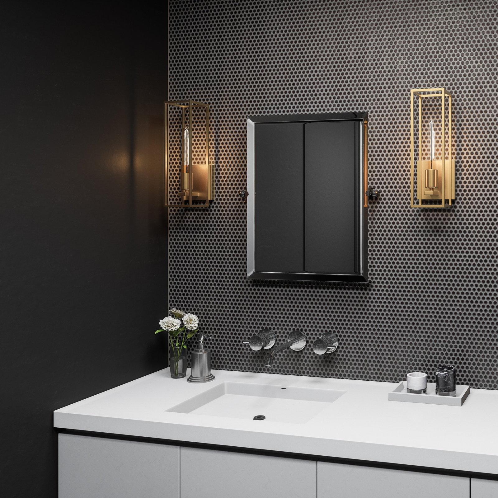 Memphis Single Transparent Dimmable Bath Sconce