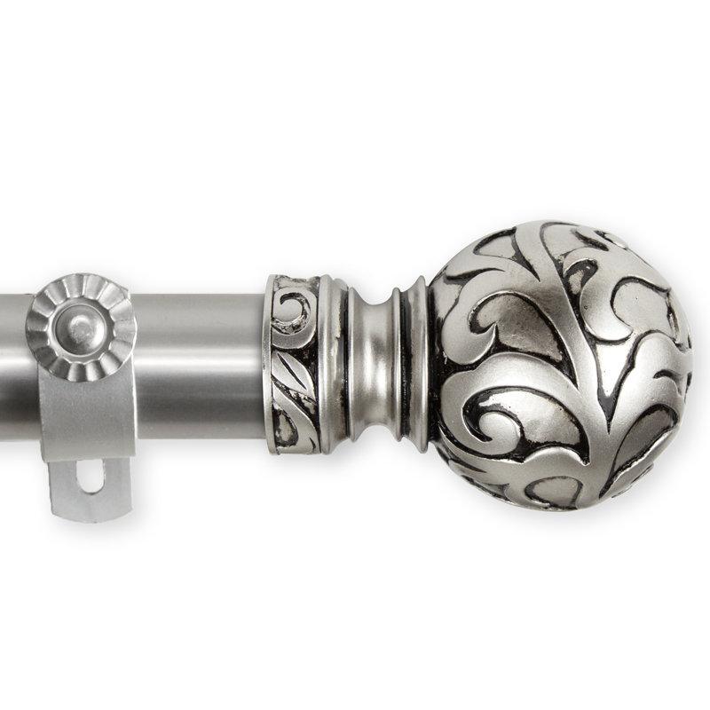 Tringle à rideaux simple cyprès deasia, Nickel satiné
