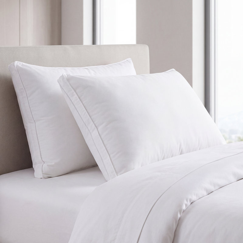 Gusseted Microfiber Bed Pillows for Back and Side Sleepers with Gel Fiber Fill, Firm Density, Standard Pillow: 20" x 26"