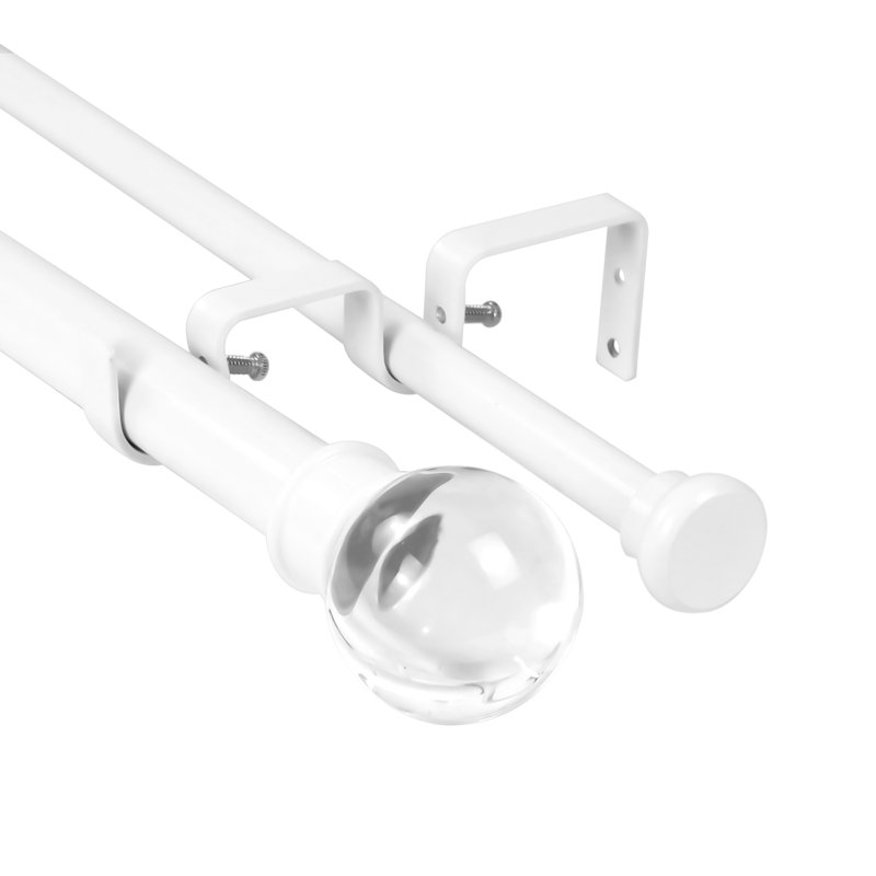 Tringle à rideaux double Bradberry, Blanc, H 1 po x l 84 po x P 1 po