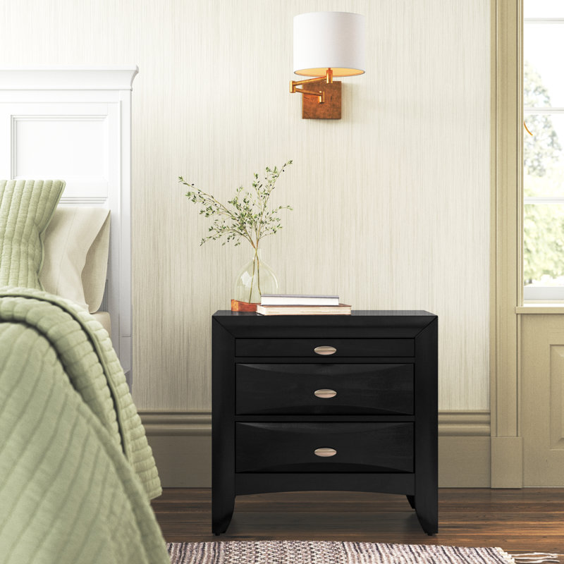 Piechota 26'' W Nightstand, Black