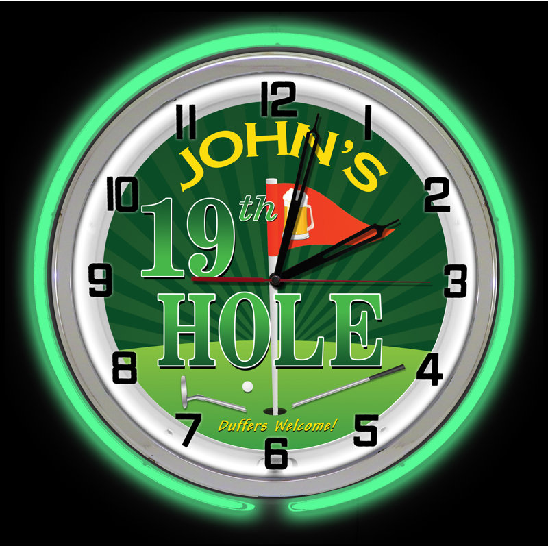 Horloge murale golfeur 19ème trou