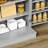 41" Kitchen Storage Box Unit, 12 Door Shelves, Double Doors, 5 Shelving, Adjustable, Paper Gray For Convenient Space Cabinetry, Modern