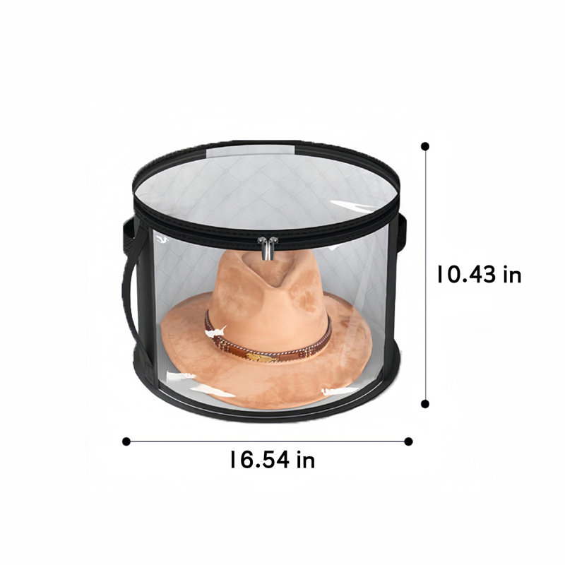 Sac de rangement pour chapeau pour garde-robe avec poignées de transport, Noir