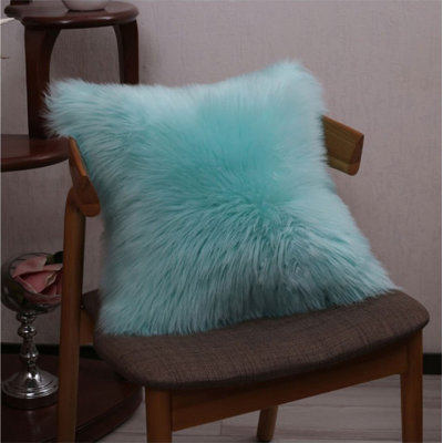 (Cover Only) Pack of 1 Furry&Faux Solid Colors Throw Pillow Cover 16"x16"