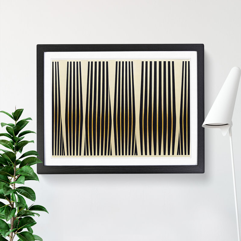 Cosmopolitan Modern Abstract - Single Picture Frame Print, 46cm H x 64cm W x 2cm D, Black