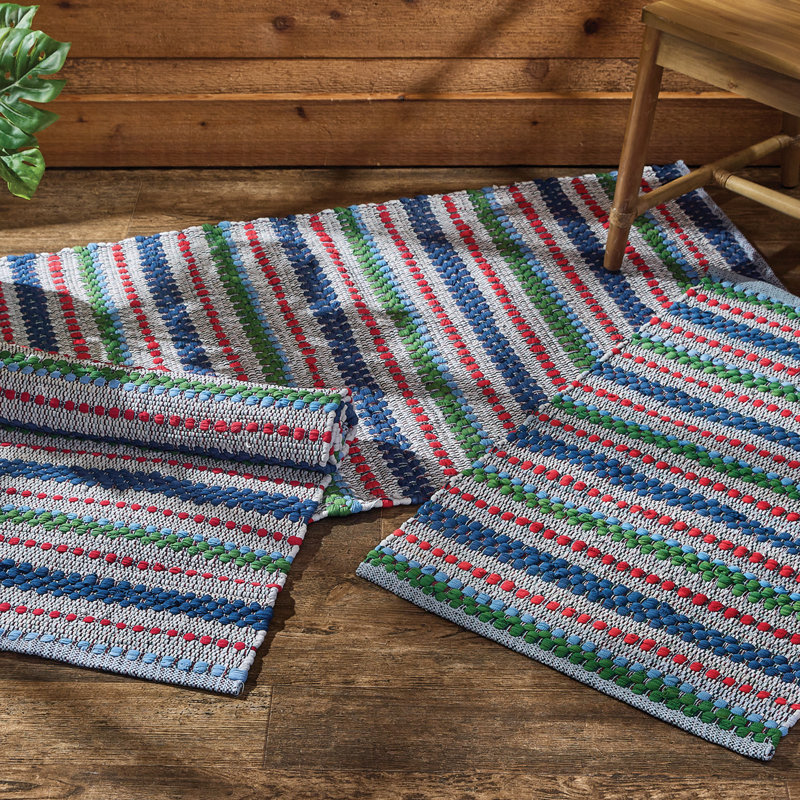 Mlynn Cotton Striped Indoor Rug, Runner 2' x 6'