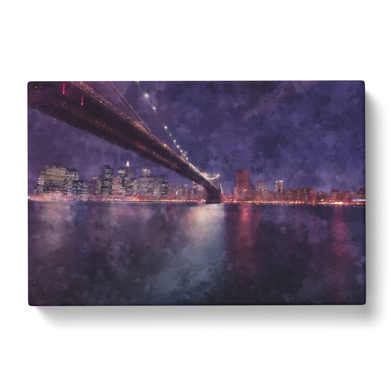 Brooklyn Bridge In New York City Painting - Wrapped Canvas, 40cm H x 60cm W x 3cm D