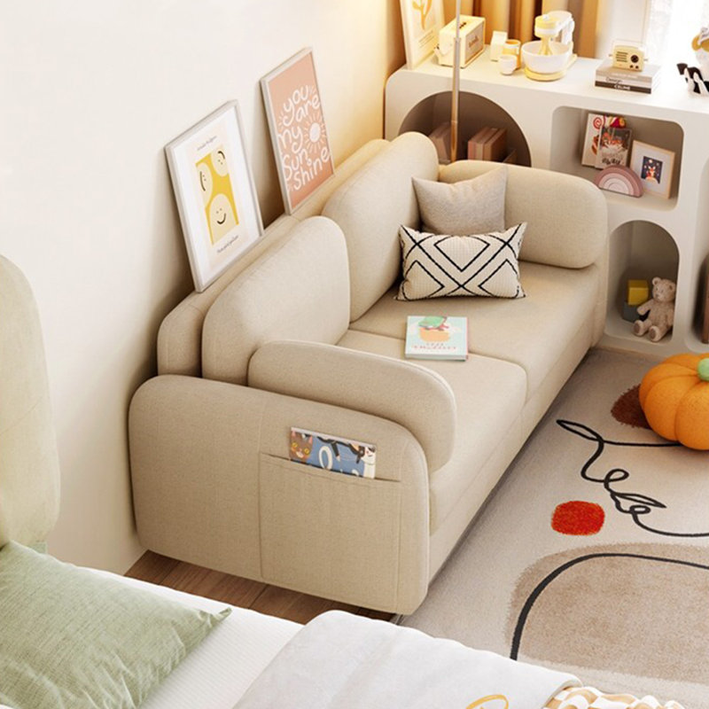 Causeuse-coussin beige standard en polyester