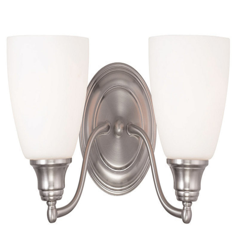 Éclairage pour meuble-lavabo à 2 lumières, Nickel brossé