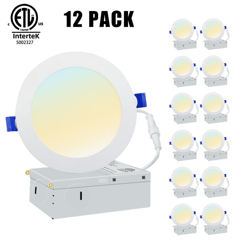 6in Color Adjustable LED Recessed Downlight 12 Pack