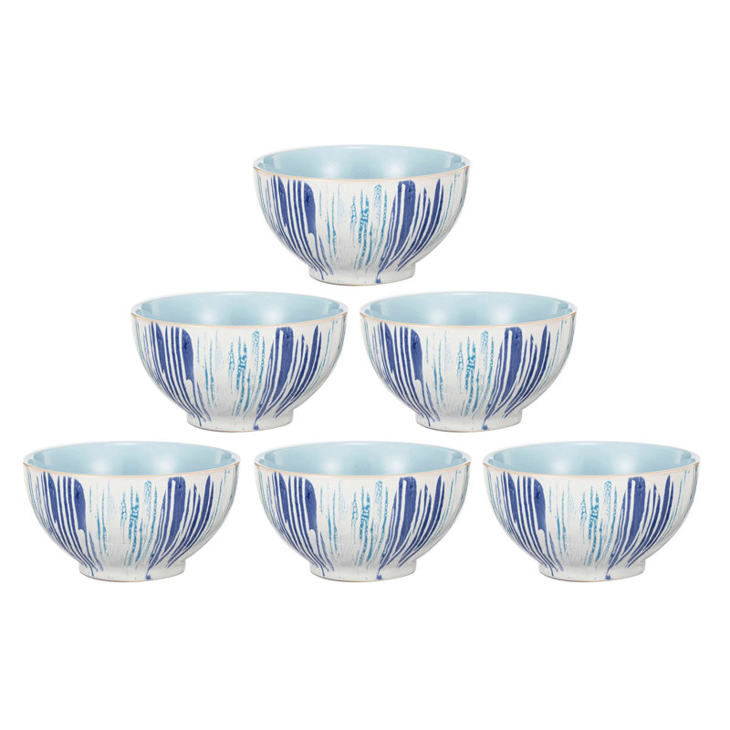 Artist Expression Bowl - Set of 6 - White/Blue