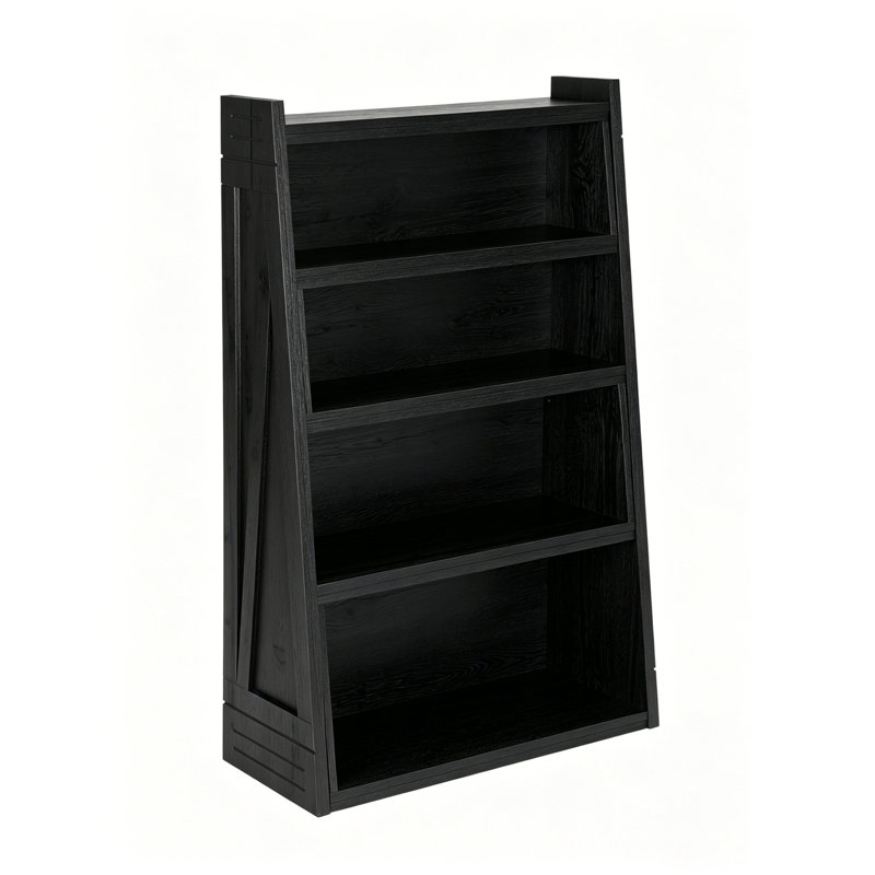Foldable bookshelf, Black Woodgrain