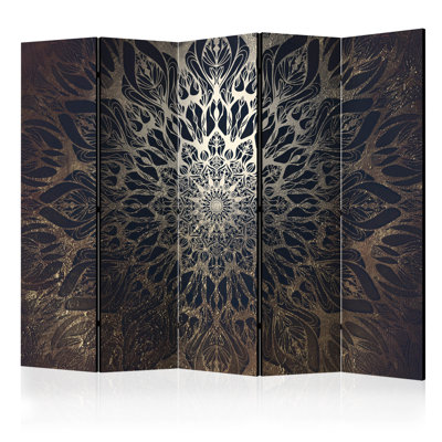 225cm W x 172cm H 5 - Panel Wood Folding Room Divider