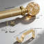 Tringle à rideaux ajustable robuste avec embouts en boule de cristal, tringle à draperie décorative de 1 pouce de diamètre pour fenêtres de 30 à 144 pouces, finition dorée moderne