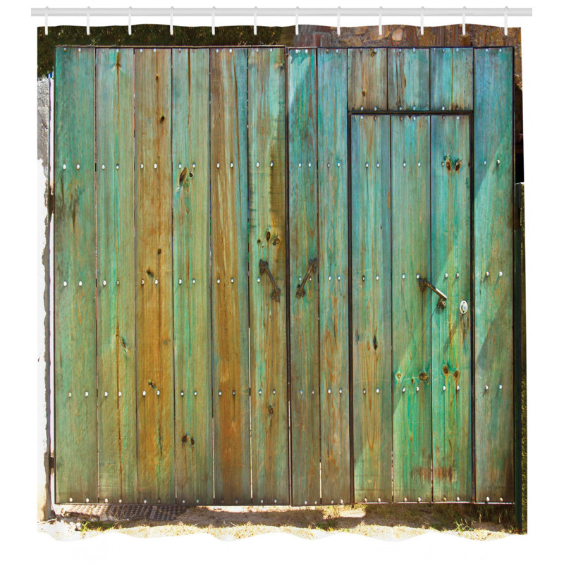 Rideau de douche simple en bois old rustique old, H 70 po x l 69 po