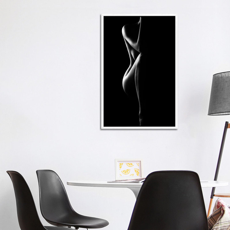 Silhouette Of Nude Woman by Johan Swanepoel - Wrapped Canvas Print, White Framed, 101.6 cm H x 66.04 cm W