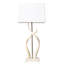 32" Polished Inner Horn Table Lamp - Cream Base