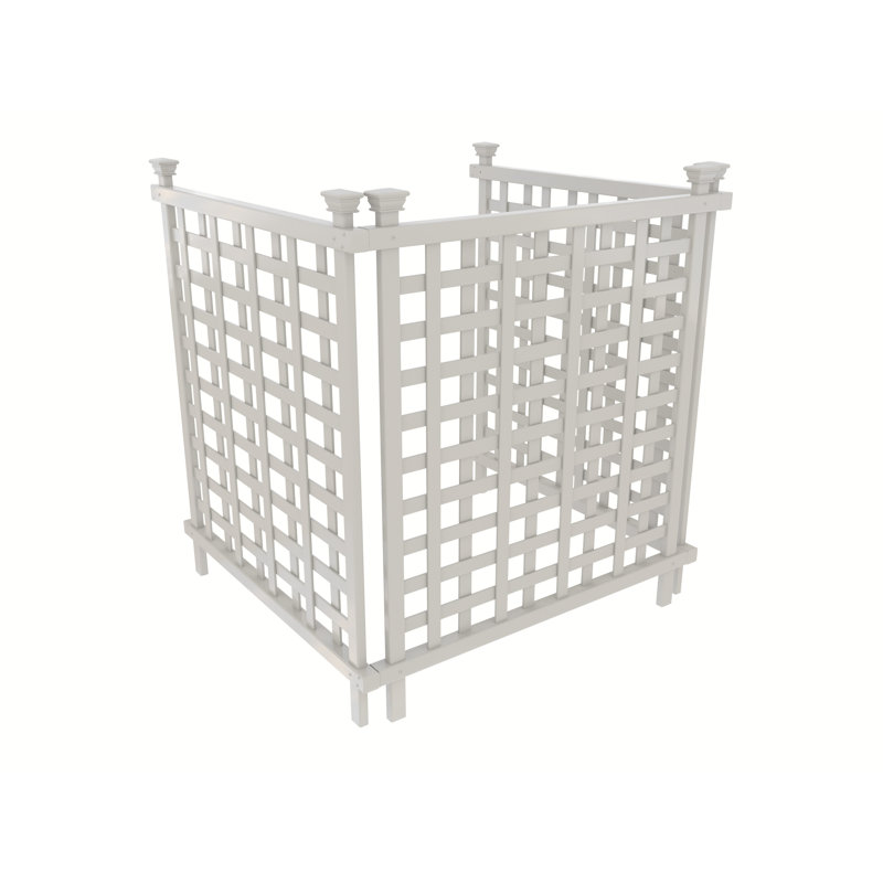 White Vinyl Lattice Air Conditioning Cover Screen Kit
