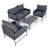 Cloud 4-Person Outdoor Seating Set – Thick Cushions & Removable Arm Pad-967933683