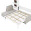 Grand lit blanc avec tablettes, confortable pour la nuit
