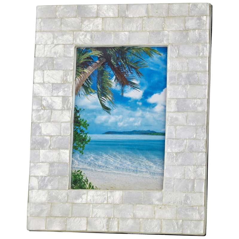 Norine Capiz Shell Single Picture Frame, 4" x 6", Ivory