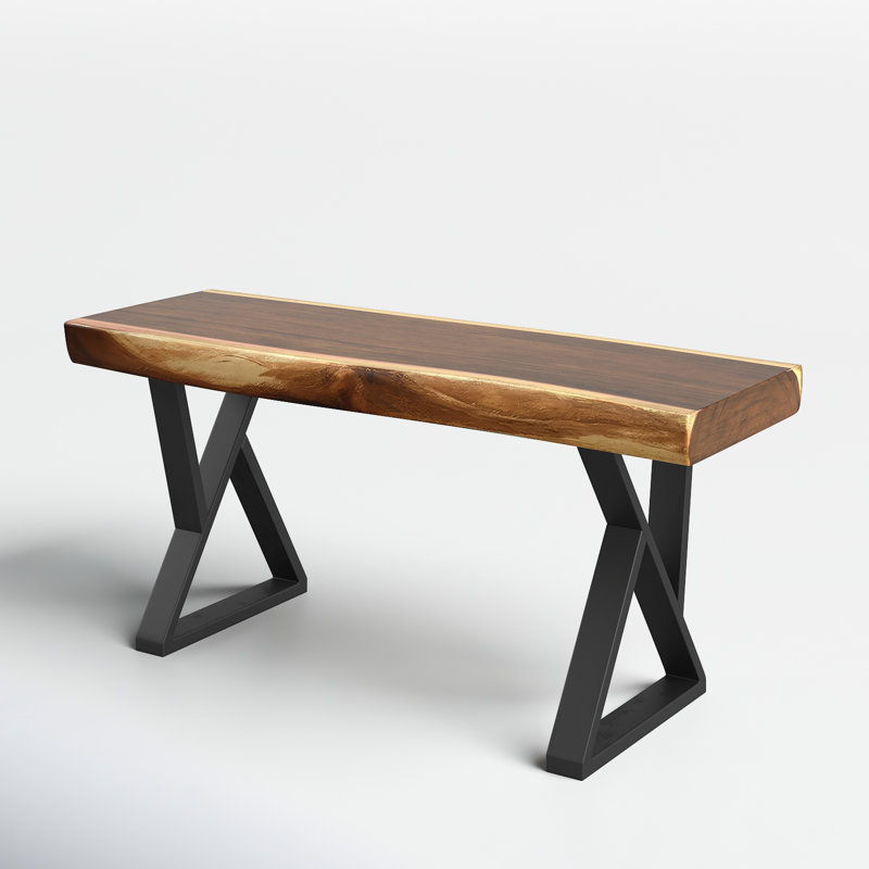 Banc en bois massif Knute, H 18 po x l 39 po x P 13 po