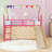 Twin Metal House Loft Bed With Slide And Ladder-1100496202