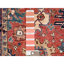 Tapis rouge en laine noué à la main 6 pi 1 po x 8 pi 10 po Heris Ghazni