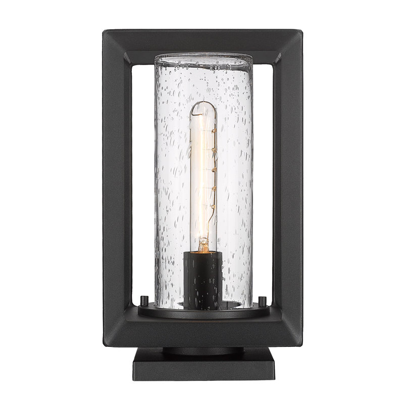 Luminaire à fixation sur mât câblé 1 lumière H 13,25 po Axelle, Verre martelé