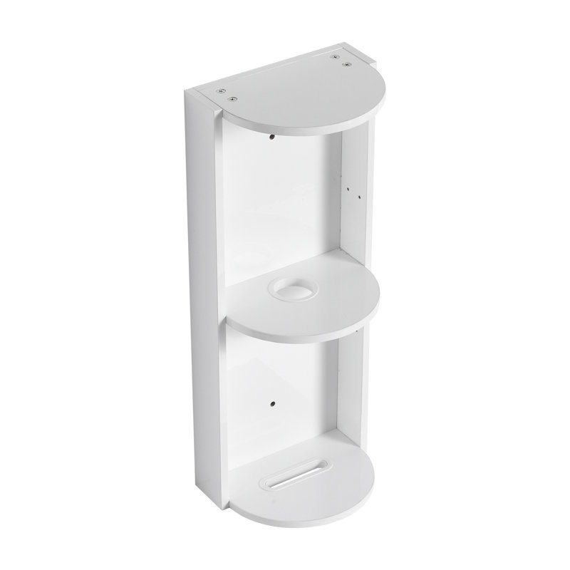 Support de rangement mural pour salle de bain avec tablettes réglables David, Blanc