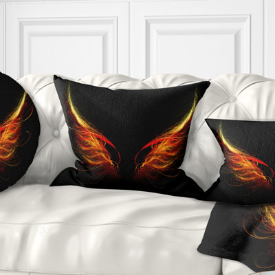 Enfer de l'enfer sur fond noir - coussin imprimé abstrait
