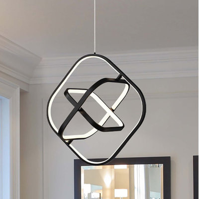 1 - Light Semi Gloss Black LED Unique/Statement Pendant
