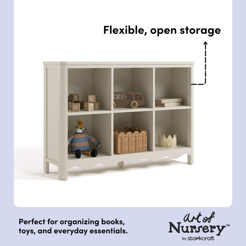 Casablanca 6 Cube Organizer Bookcase, Frosted Oat