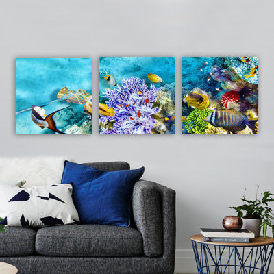 Stunning Decorative Canvas Painting Set (3 Pieces), 100% Canvas, Total Size: 11.8 x 35.4 inches | 100% Wooden Frame, Thickness: 1.2 inches | Perfect for Living Room, Bedroom & Office Decor, Eye-Catching Art Collection